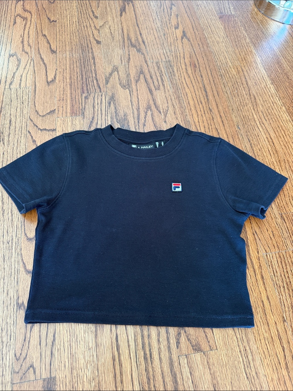 Fila Black Tee with Small Red & Blue Logo
